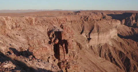 4K panning shot of Fish River Canyon Stock Footage 64695788