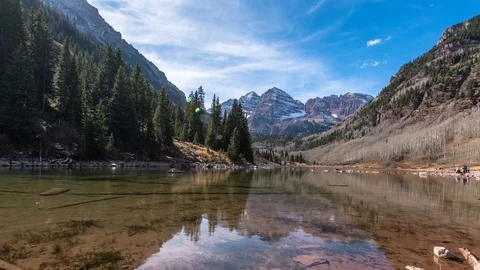 4k Panning Time Lapse of Maroon Bells Stock Footage 78651741