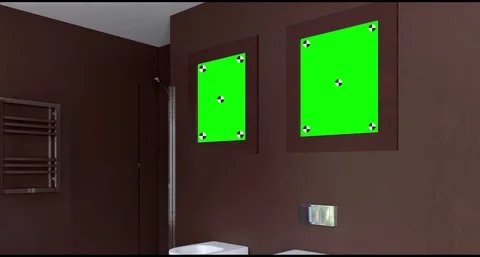 4k. pano interior of modern bathroom Stock Footage 73524764