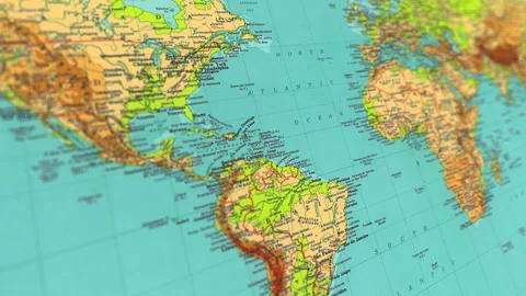 4k Panorama World Map Stock Footage