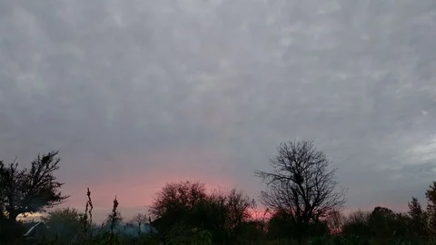 4k Panoramic of dark altocumulus clouds smoke slowly flying in cloudy sun ray Stock Footage 97304676