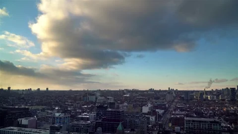 4k Panoramic Timelapse of Cityscape View at Sunset Stock Footage 305188000
