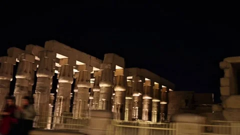 4K panoramic video of illuminated columns Stock Footage 335030277