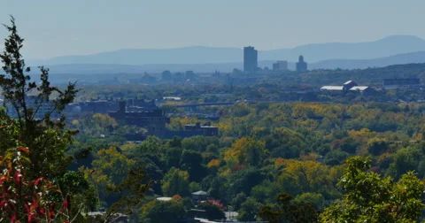 4K, panoramic view of city Stockbeeldmateriaal 46666963