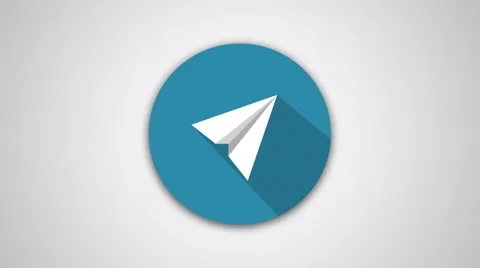4K - Paper plane round icon Stock Footage 61434949