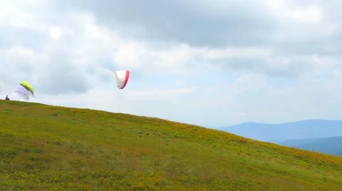 4k, Paraglider flying high in the mountains Video stock 54503586