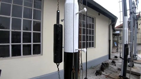 4K Parallel moving old station in Railway Museum, Ljubljana, Slovenia Stock Footage 116136708