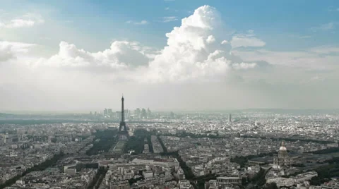 4K Paris Cityscape timelapse overview of the city Stock Footage 28665633