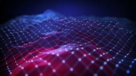 4k particle landscape background red waves Vídeos de archivo 204138173