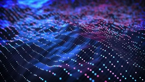 4k particle landscape background red blue points Vídeos de archivo 204138318