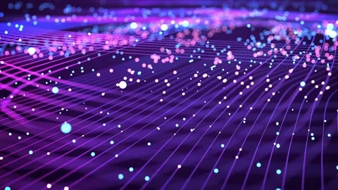 4k particle lines with animated light spheres in abstract space environment Vídeos de archivo 209186029