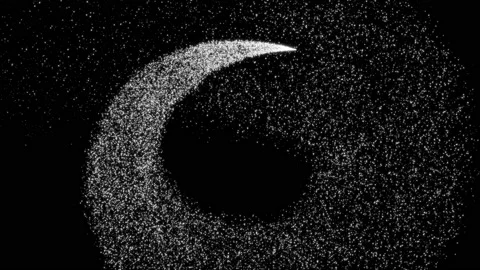 4k Particles trail. White glitters. Isolated on black. Xmas 2021. Stock Footage 139603002