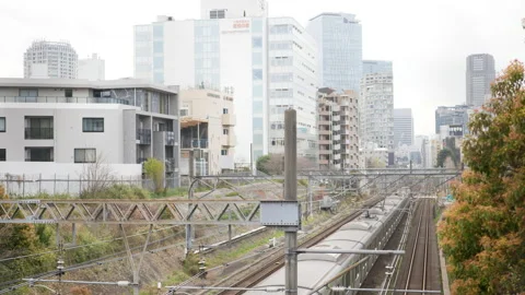 4K Passenger train passing . Stock Footage 238732433