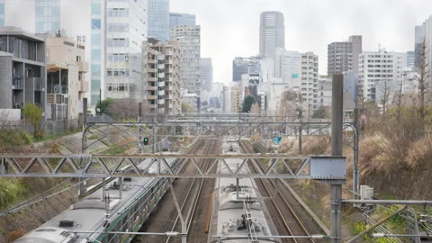 4K Passenger train passing . Stock Footage 238965176