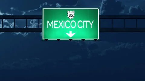 4K Passing Mexico City Highway Road Sign... | Stock Video | Pond5