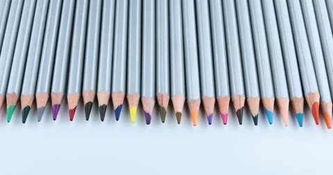 4k Pencils Background. Uniform geometric group of graphic pencils Stock Footage 107556475