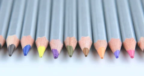 4k Pencils Background. Uniform geometric group of graphic pencils Stock Footage 107556790