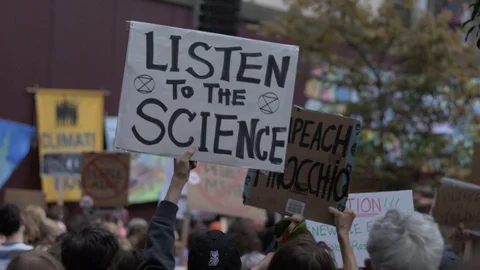 4K People protesting in the streets of Seattle, 2019 Global Climate Strike Stock Footage 116412444