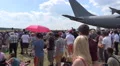 4k People watching new Airbus A350 landing air show event 4k or 4k+ Resolution
