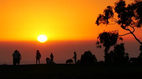 4K People Watching Sunset Stock Footage 40134787