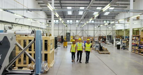 4k, People working inside a printing, packaging and distribution factory Stock Footage 68839592