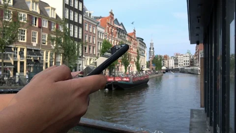 4K. Person using a smartphone. Close-up of hands typing on the phone-Adrian Stock Footage 93760558