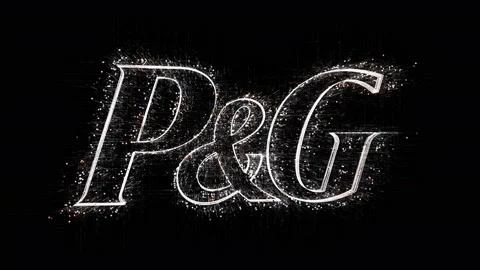 4k P&amp;G word Procter &amp; Gamble company brand logo,Matrix binary computer code. Stock Footage 112519683