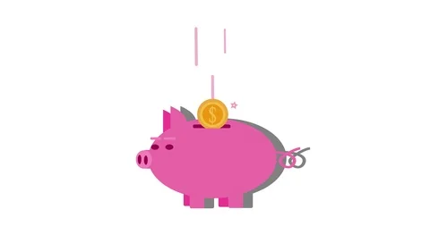 4K Piggy Bank Animation | Loopable Stock Footage 107976413