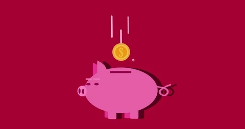 4K Piggy Bank Animation | Loopable Stock Footage 111966704