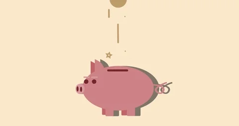 4K Piggy Bank Animation | Loopable Stock Footage 112015712