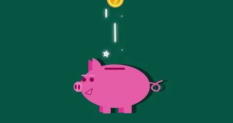 4K Piggy Bank Animation | Loopable Stock Footage 112273937