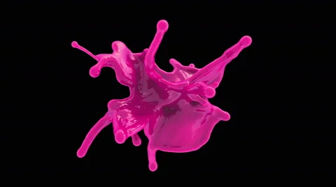 4k pink bright paint splash explosion, nail polish drops in slow motion Stock Footage 54259240