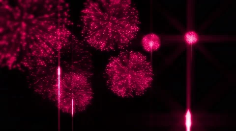4k Pink Fireworks Animation. Stock Footage 58431817