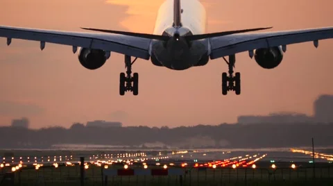 4K Plane landing Stock Footage 51095292