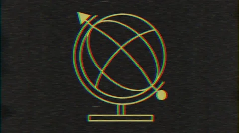 4k - Planet earth globe Vhs effect with distortion Stock Footage 63120655