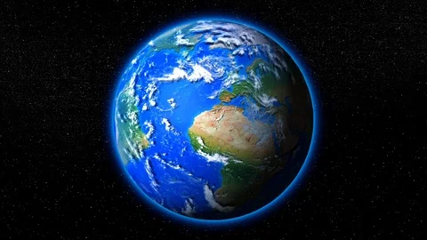 4K - Planet Earth rotates in space. Looped realistic spinning globe Stock-Footage 126995470