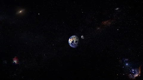 4K - Planet Earth Seen from Space with Lens Distort Stock Footage 128069459