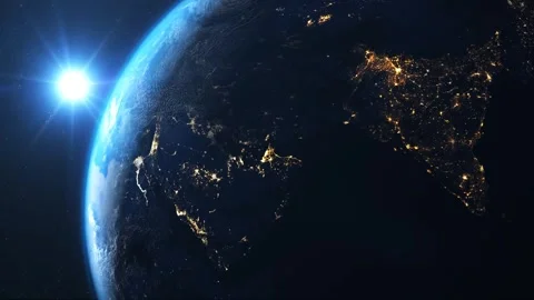 4K Planet Earth Spinning in Space Stock Footage 264790441