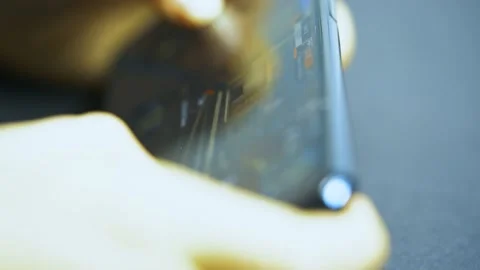 4K Playing Smartphone Game Mobile App Stock Footage 153177876