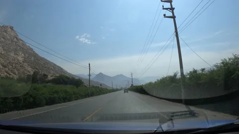  4k point of view of a car camera on a road in the sierra del peru Stock-Footage 144353066