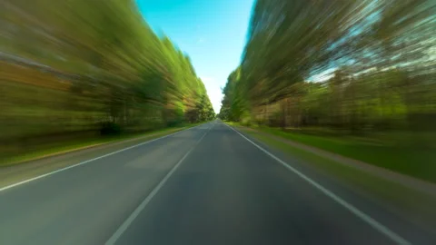 4K Point of View Hyperlapse Time-lapse of Car Driving Through Country Road Stock Footage 171164459