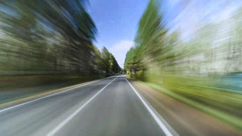 4K Point of View Hyperlapse Time-lapse of Car Driving Through Country Road Stock Footage 171789367