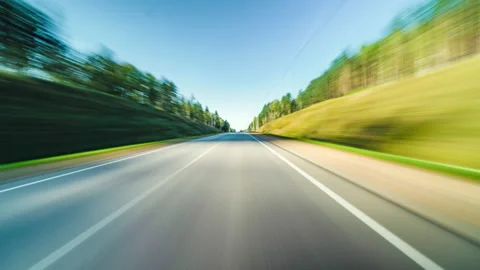 4K Point of View Hyperlapse Time-lapse of Car Driving Through Country Road Stock Footage 182800177