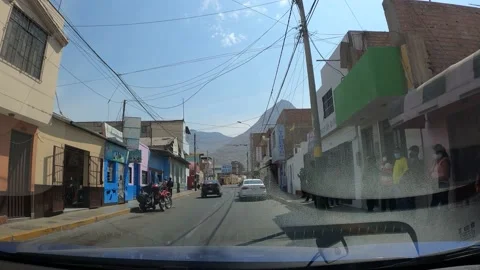 4k point of view in the Sayan district by car to its square Stock Footage 144353621