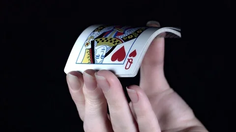 4k Poker Composition Cards Flying Video stock 71897623