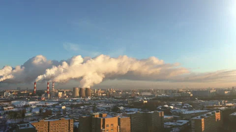 4K polluting factory Stock Footage 34163730