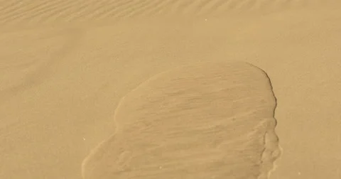 4K A pool of sand spills down the side of a sand dune in the desert Vidéo 57291483