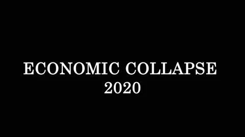 4K. Pop-up text screen saver with text ECONOMIC COLLAPSE 2020 for news and Video stock 137889917