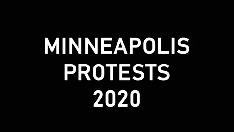 4K. Pop-up text screen saver with text MINNEAPOLIS PROTESTS 2020 for news on tv Stock Footage 137890462