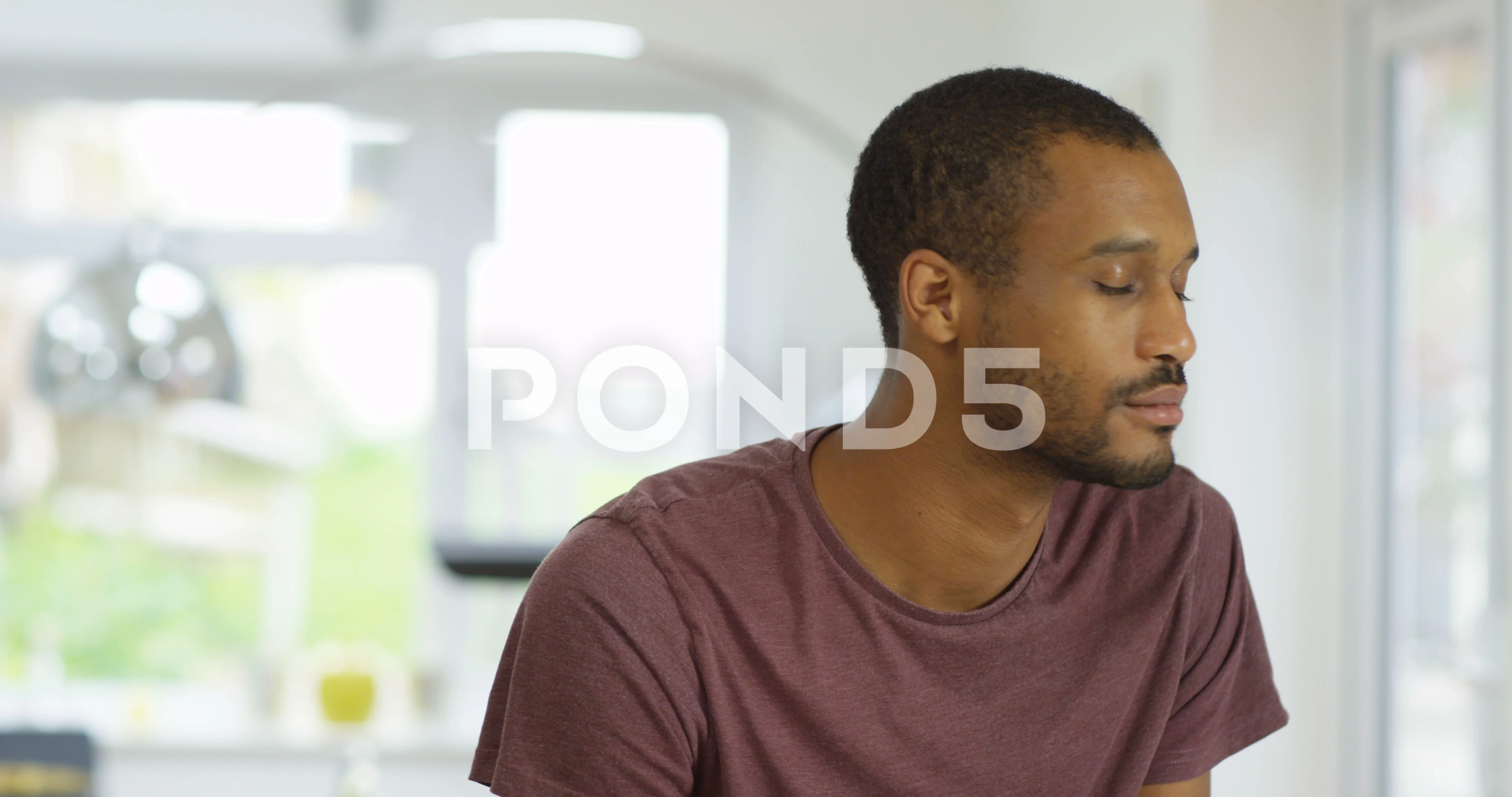 4K Portrait handsome mixed race guy with great smile, looking directly to  camera